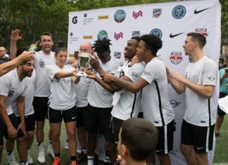 The Steve Nash Foundation Hits the NYC Streets for a Star-Studded Charity Football Match steve nash foundation showdown